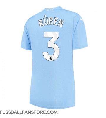 Manchester City Ruben Dias #3 Replik Heimtrikot Damen 2023-24 Kurzarm